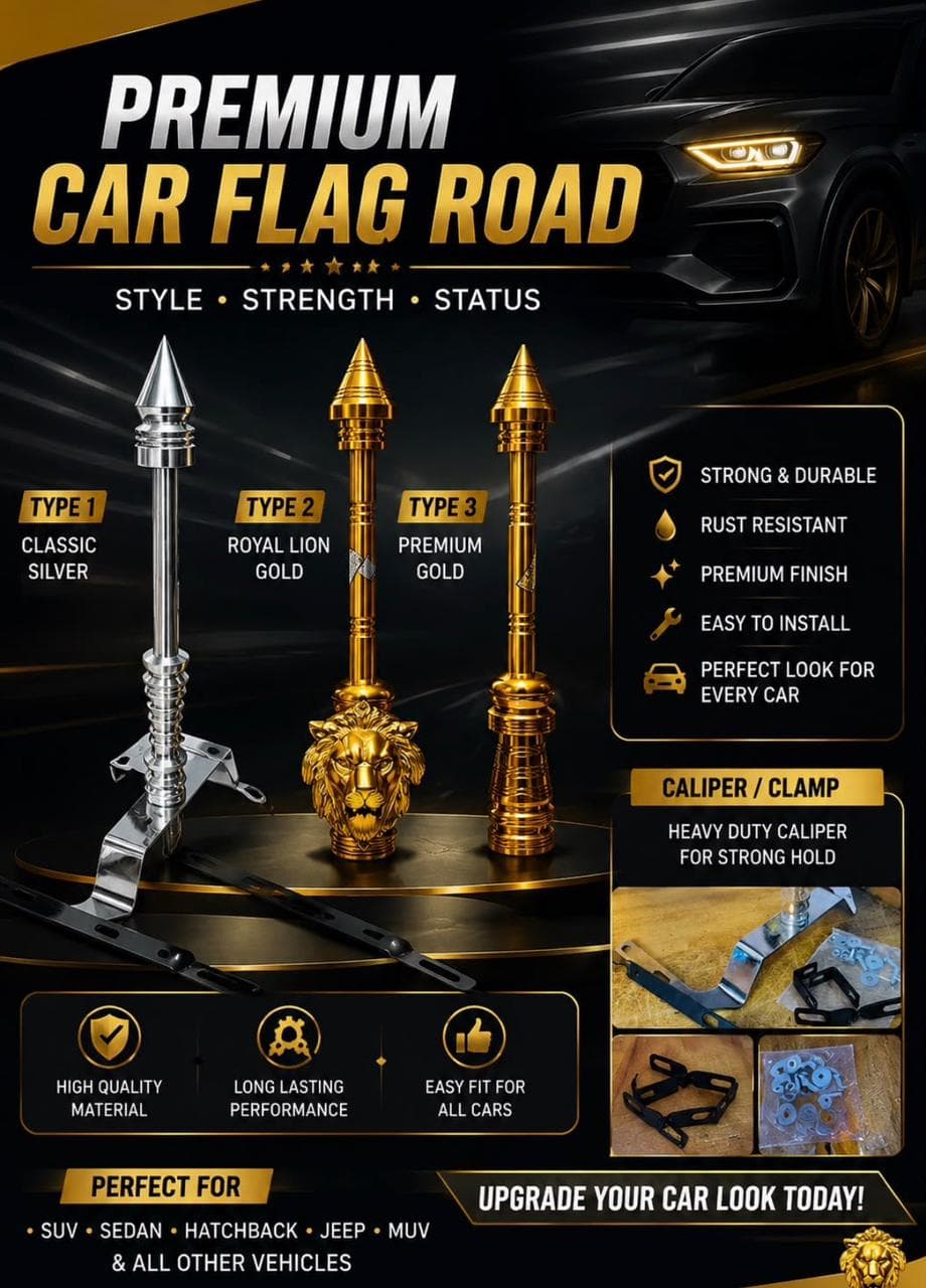 Premium Car Flag Pole with Heavy Duty Clamp