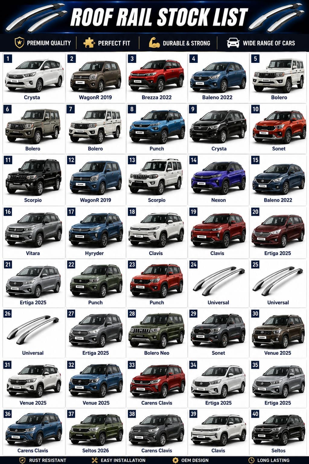 Premium OEM Style Roof Rails